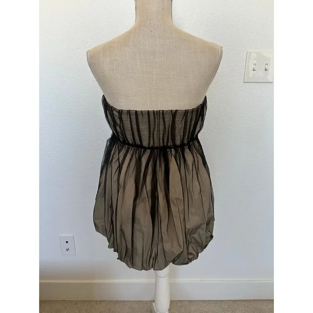 Anthropologie Goth Whimsy Strapless Tulle Bubble Hem Top - XL - Picture 8 of 9